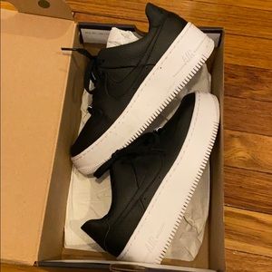 Black Air Force One sneakers